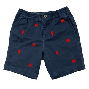 Janie and Jack Shorts Boys 5 Navy Embroidered Cotton Blend Casual